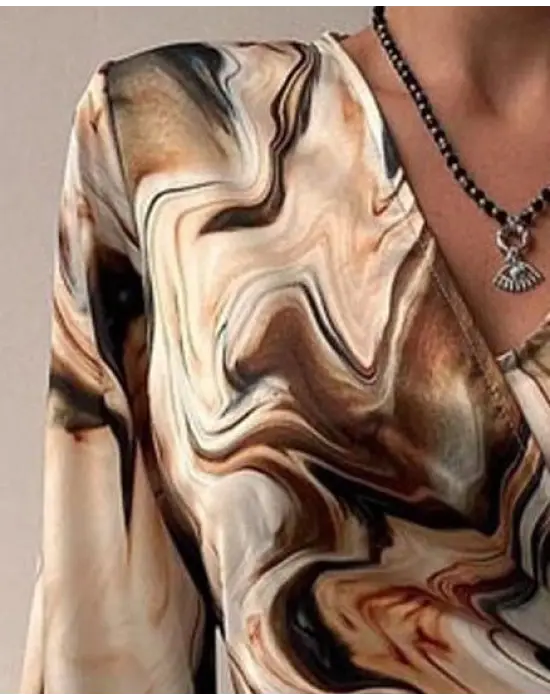 Kadın Uzun Kollu Kruvaze Yakalı Asimetrik Detaylı Mini Modal Elbise