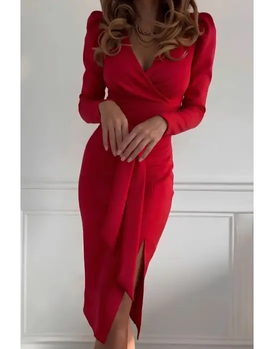 Göz Alıcı Midi Krep Elbise