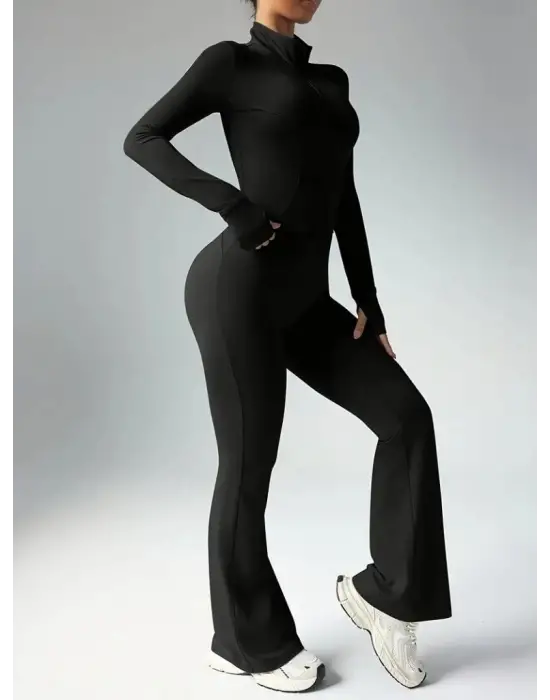 Şık Önden Fermuarlı Kadın Ikili Takım