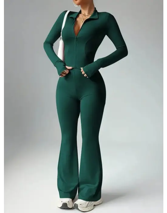 Zarif Önden Fermuarlı Kadın İkili Takım