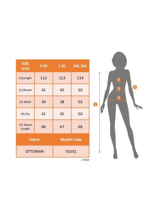 Kadın Uzun Kollu önden Fermuarlı Midi Ottoman Elbise