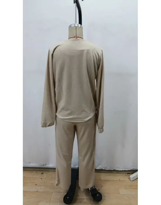 Kadın Uzun Kollu önden Fermuarlı Modal Ceket Ve Pantolon Ikili Takım