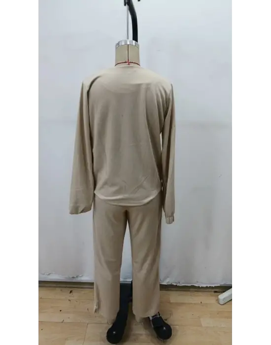 Kadın Uzun Kollu önden Fermuarlı Modal Ceket Ve Pantolon Ikili Takım