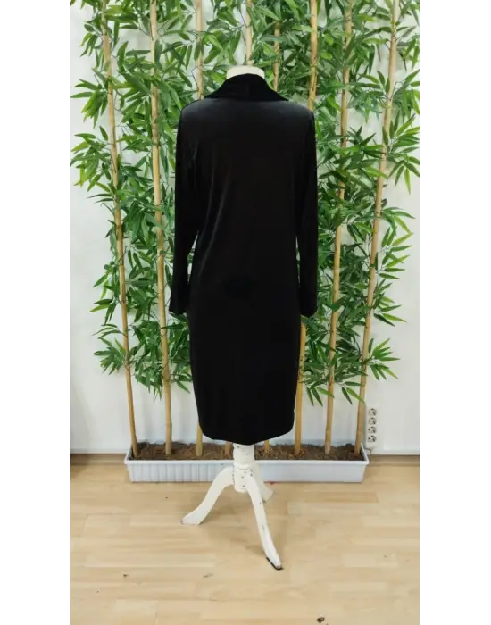 Kadın Uzun Kollu önü Açık Kolları Uzun Midi Ceket