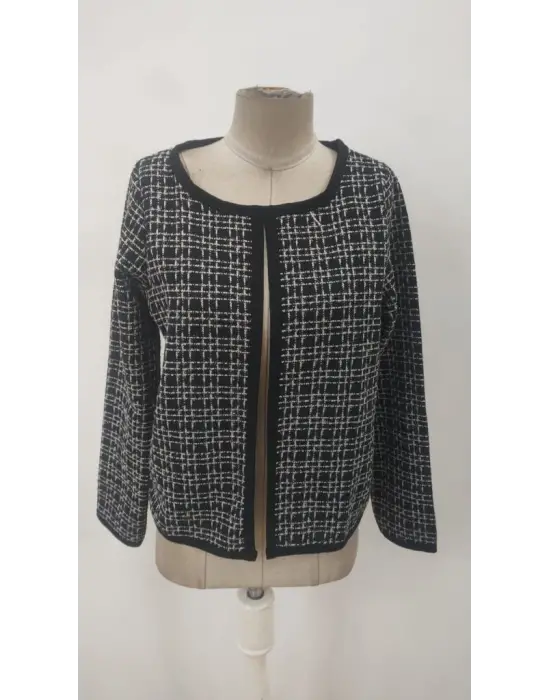 Kadın Uzun Kollu önü Açık şanel Kısa Ceket