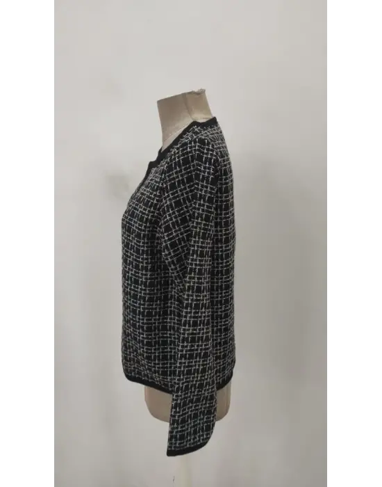 Kadın Uzun Kollu önü Açık şanel Kısa Ceket