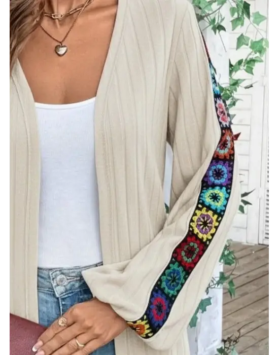 Kadın Uzun Kollu önü Açık şardonlu Kaşkorse Ceket