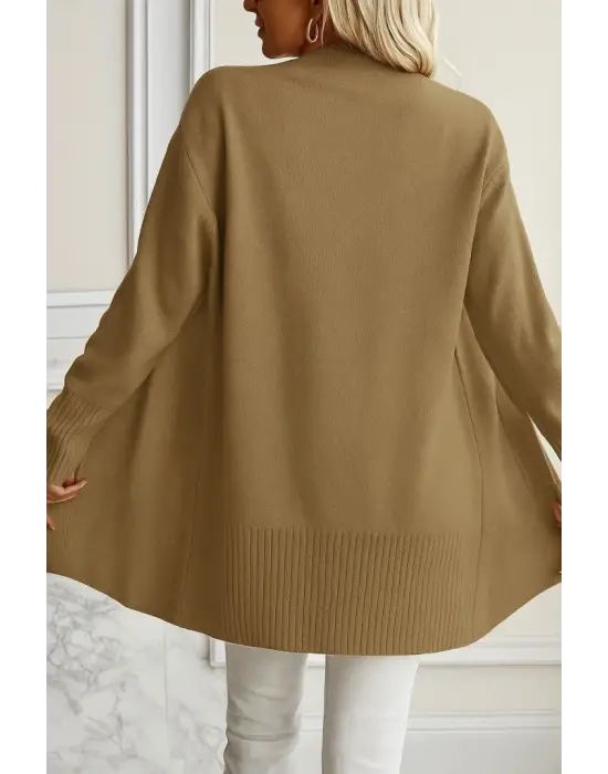 Kadın Uzun Kollu önü Açık Triko Hırka