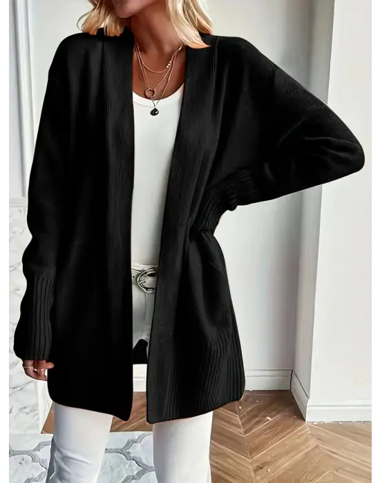 Kadın Uzun Kollu önü Açık Triko Hırka