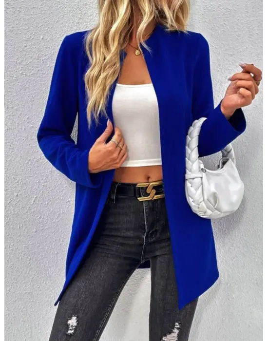 Kadın Uzun Kollu önü Açık Uzun Modal Ceket