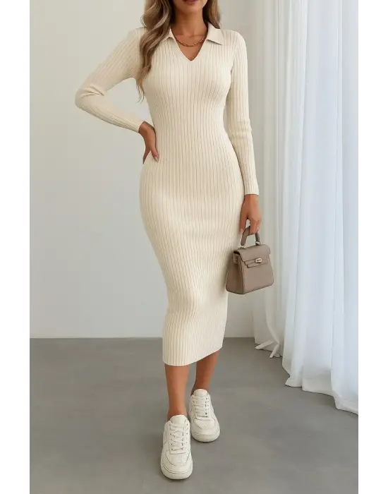 Kadın Uzun Kollu Triko Elbise