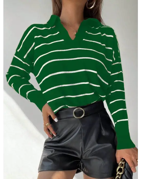 Omarı Şık ve Rahat Kadın Triko Bluz