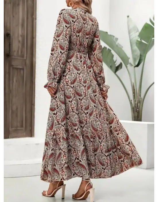 Modern Desenli Süprem Elbise