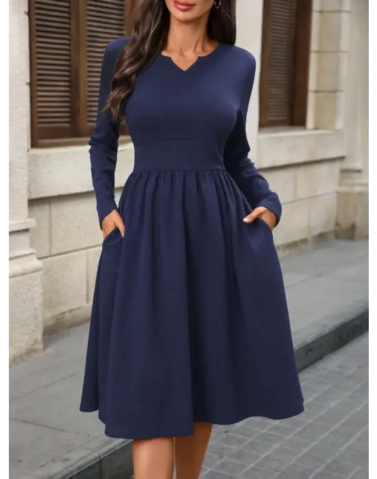 Modern Cepli Midi Krep Elbise