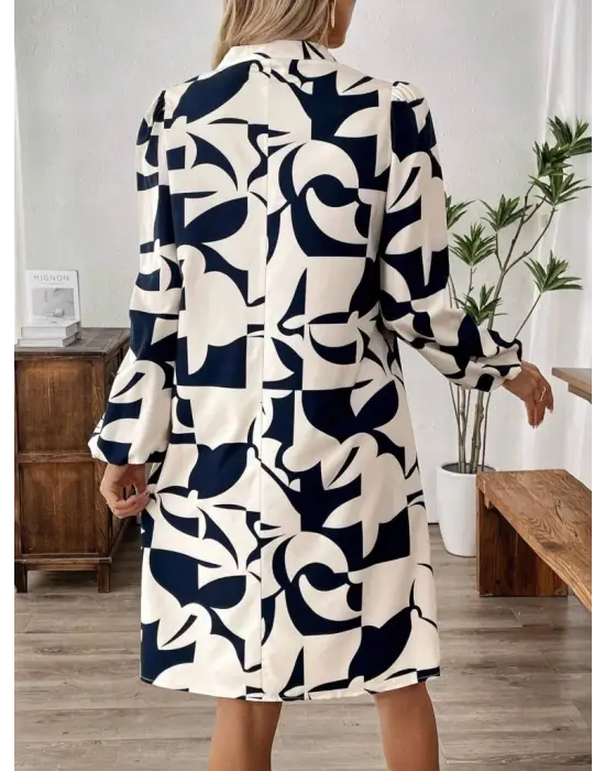 Çarpıcı Desenli Modal Mini Elbise