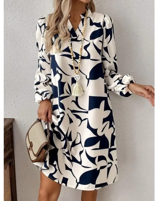 Çarpıcı Desenli Modal Mini Elbise