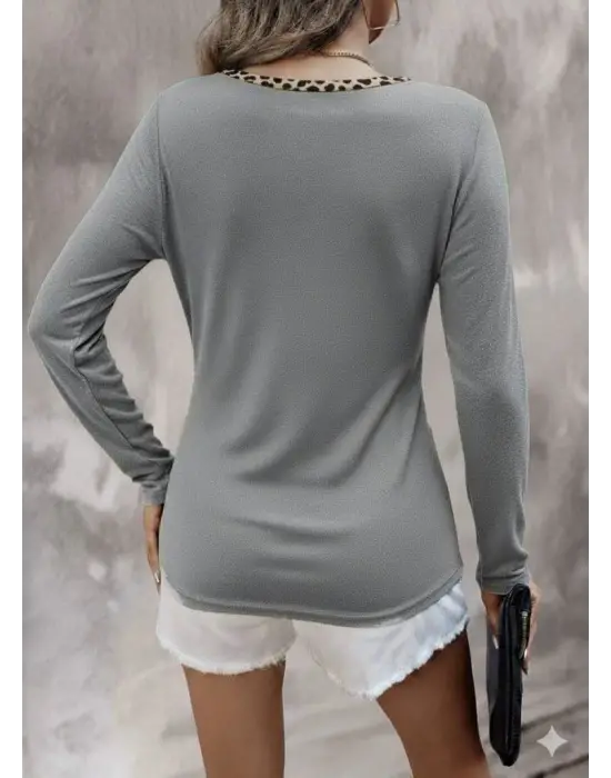 Kadın Uzun Kollu V Yakalı Kaşkorse Bluz