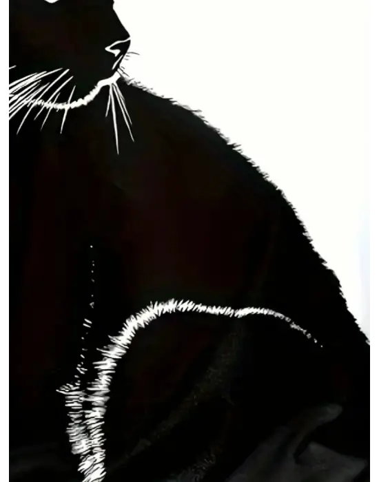 Kadın Uzun Kollu V Yakalı Kedi Baskılı şardonlu Dalgıç Bluz