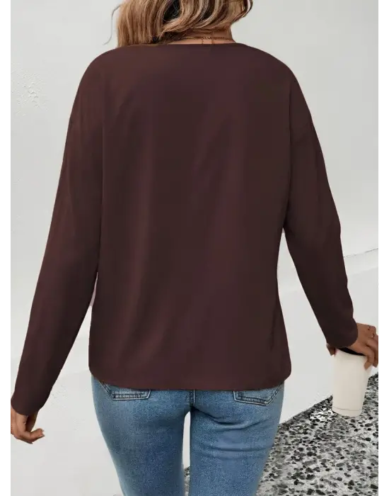 Trend Leopar Detaylı Viskon Bluz