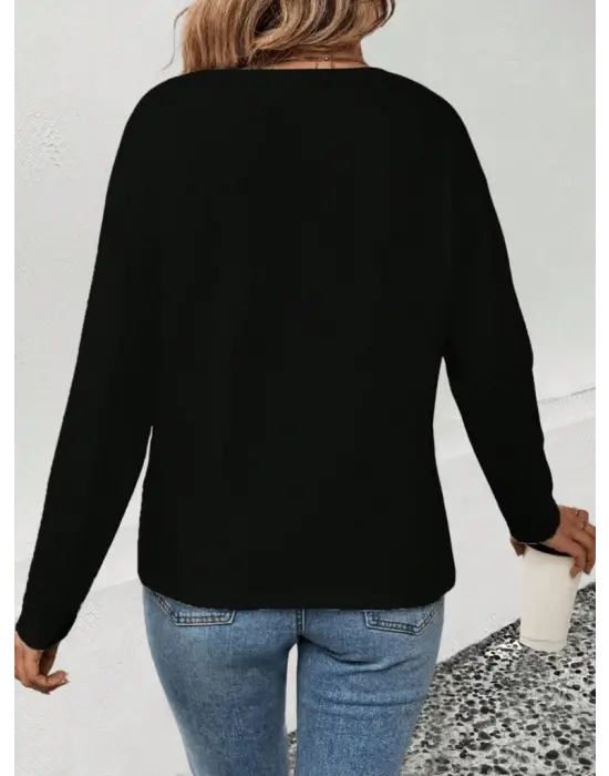 Trend Leopar Detaylı V Yakalı Viskon Bluz