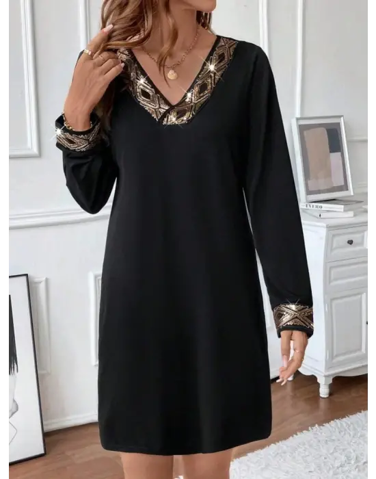 Göz Alıcı Mini İthal Krep Elbise