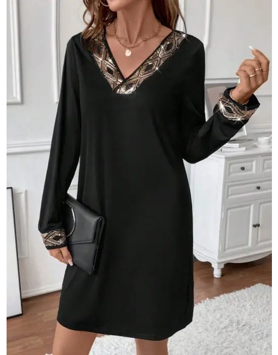 Göz Alıcı Mini İthal Krep Elbise