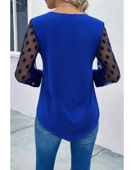 Göz Alıcı Tül Detaylı Kadın Bluz