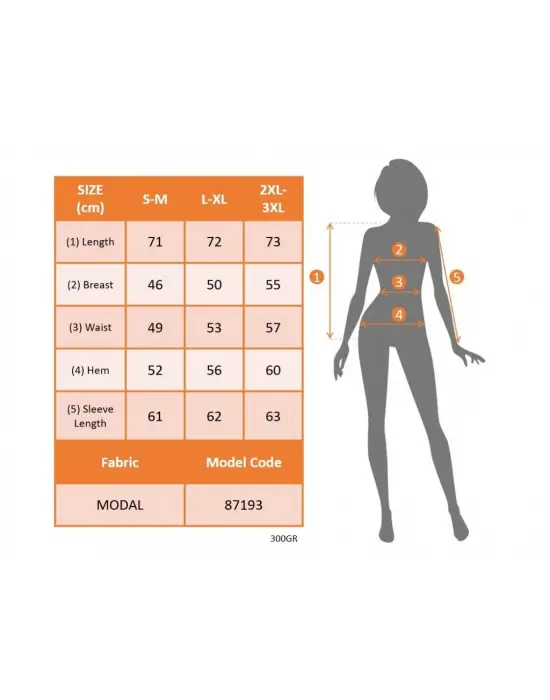 Kadın Uzun Kollu Yakadan Fermuarlı Kot Görünüm Desenli Uzun Modal Bluz