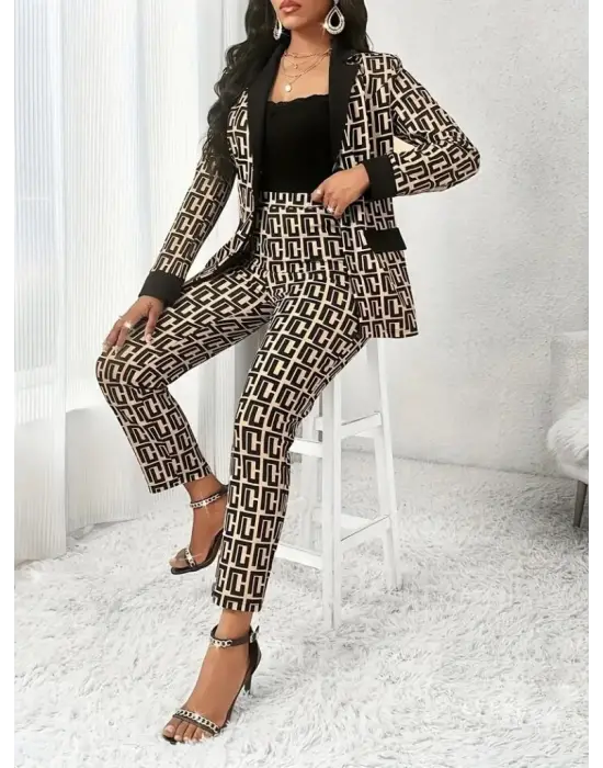 Modern Yakalı Kadın Üçlü Takım