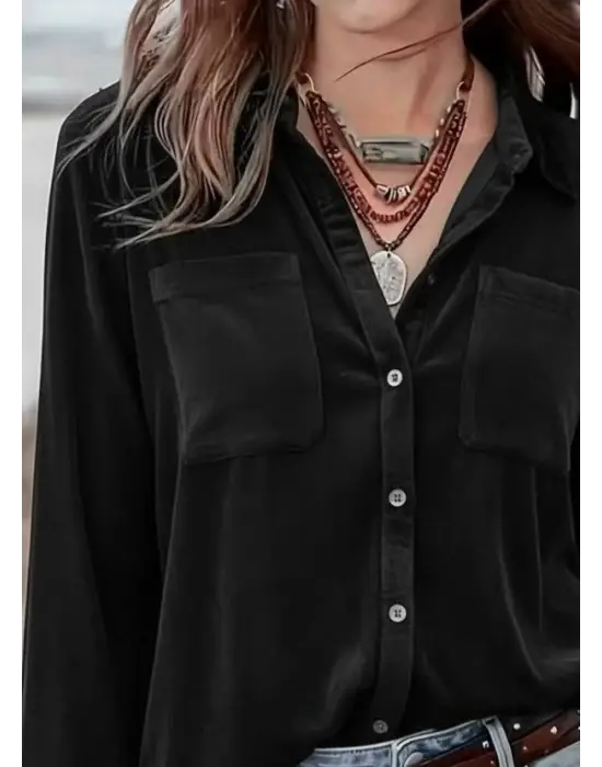 Modern Kadife Gömlek