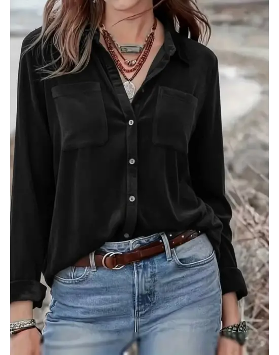 Modern Kadife Gömlek