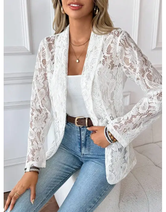 Zarif Dantelli Kadın Ceket