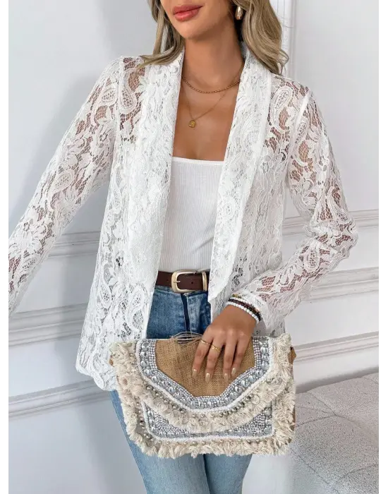 Zarif Dantelli Kadın Ceket