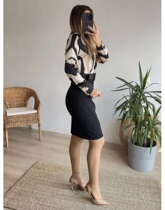 Omarı Elegant Kadın Dalgıç Eteği Elbise