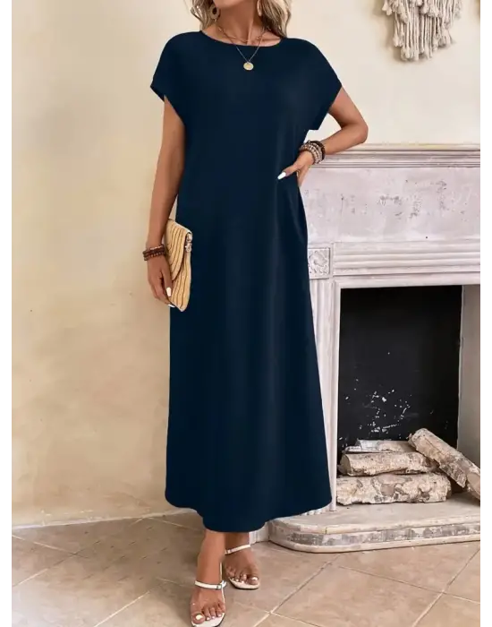 Omarı Şık ve Rahat Uzun Kollu Elbise