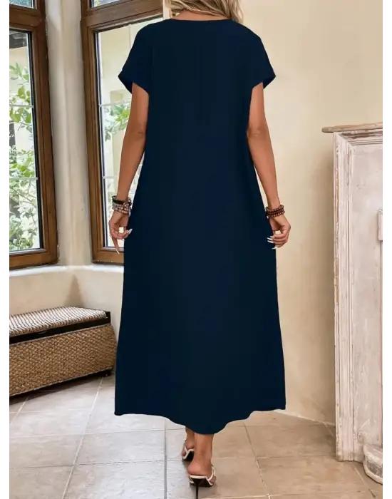 Omarı Şık ve Rahat Uzun Kollu Elbise