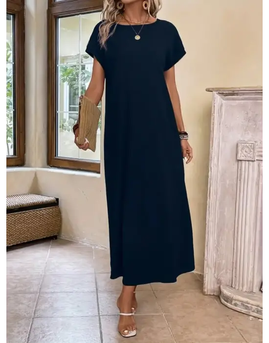 Omarı Şık ve Rahat Uzun Kollu Elbise