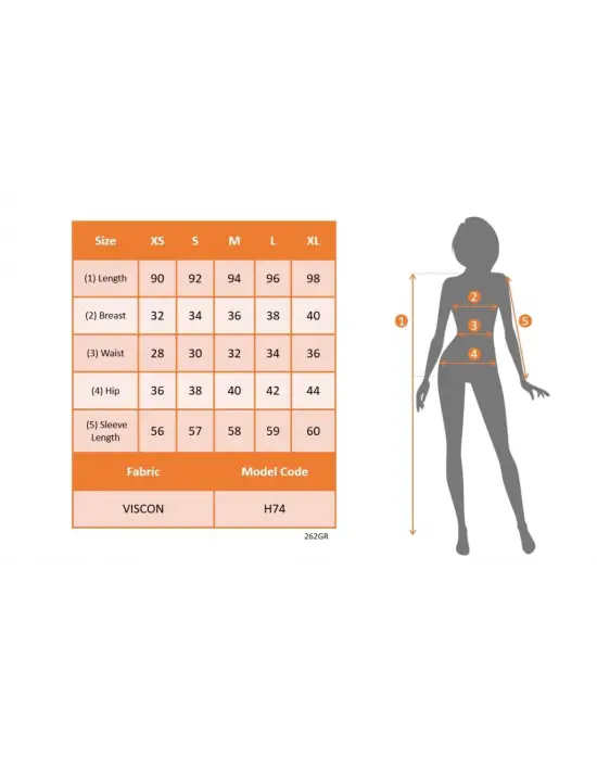 Omarı Derin Yaka Viskon Elbise - Kadın Uzun Kollu