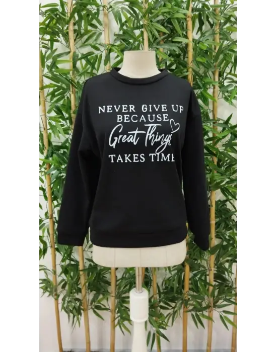 Kadın Uzun Kollu Yuvarlak Yaka Iki Iplik şardonlu Bluz