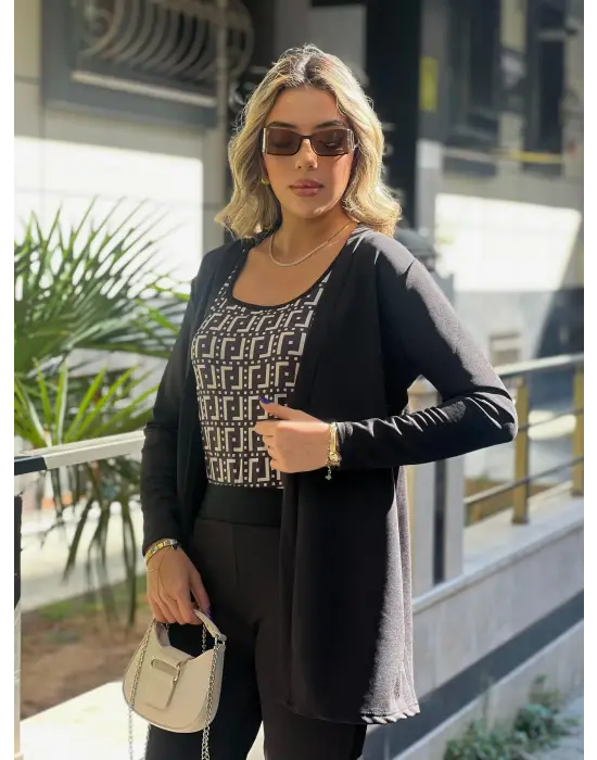 Kadın Uzun Kollukrep üçlü Takım