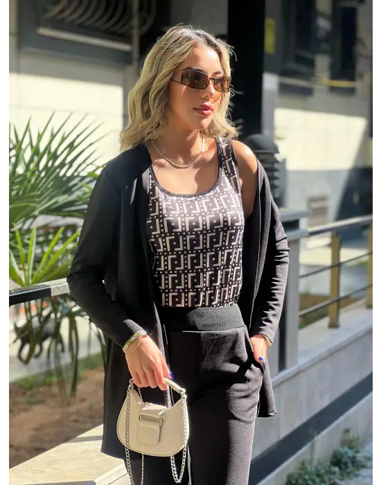 Kadın Uzun Kollukrep üçlü Takım