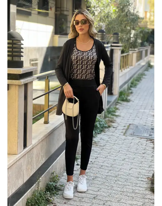 Kadın Uzun Kollukrep üçlü Takım