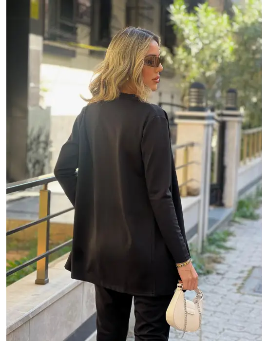 Kadın Uzun Kollu Krep Üçlü Takım