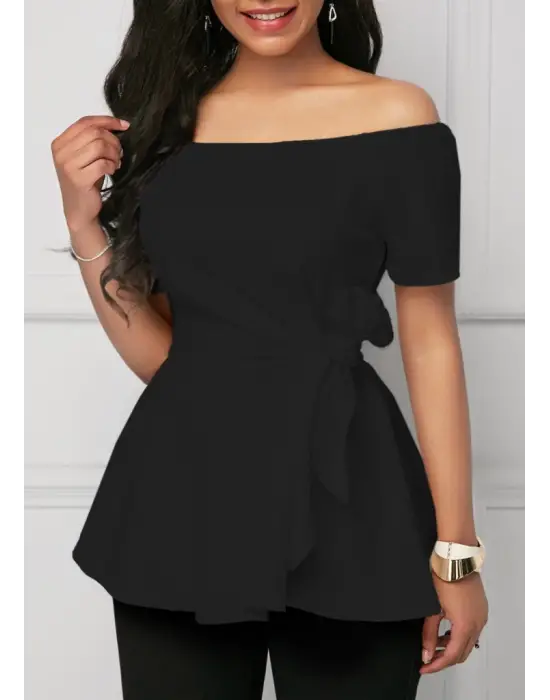 Omarı Madonna Yaka Bağlamalı Krep Bluz