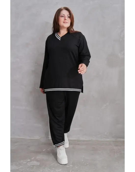 Kadın Yeni Sezon Uzun Kollu Ribana Detay Ikili Takım