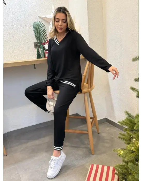 Kadın Yeni Sezon Uzun Kollu Ribana Detay Ikili Takım