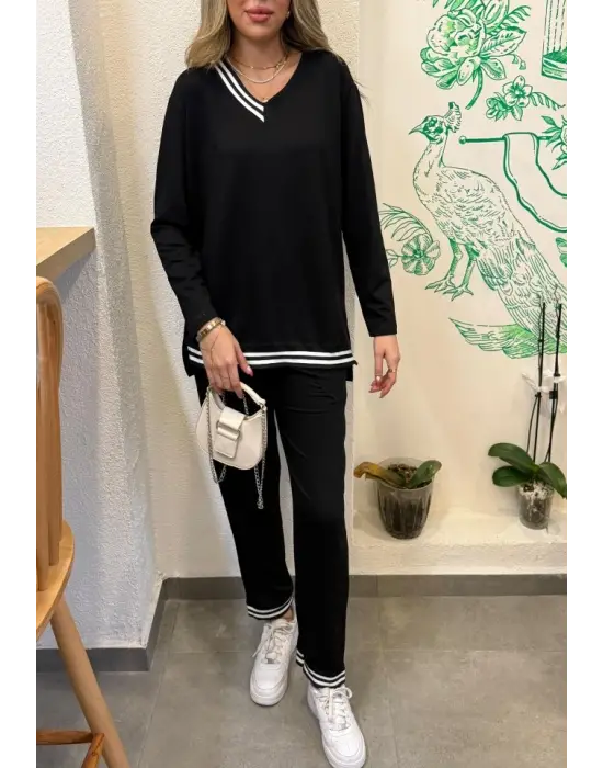 Kadın Yeni Sezon Uzun Kollu Ribana Detay Ikili Takım