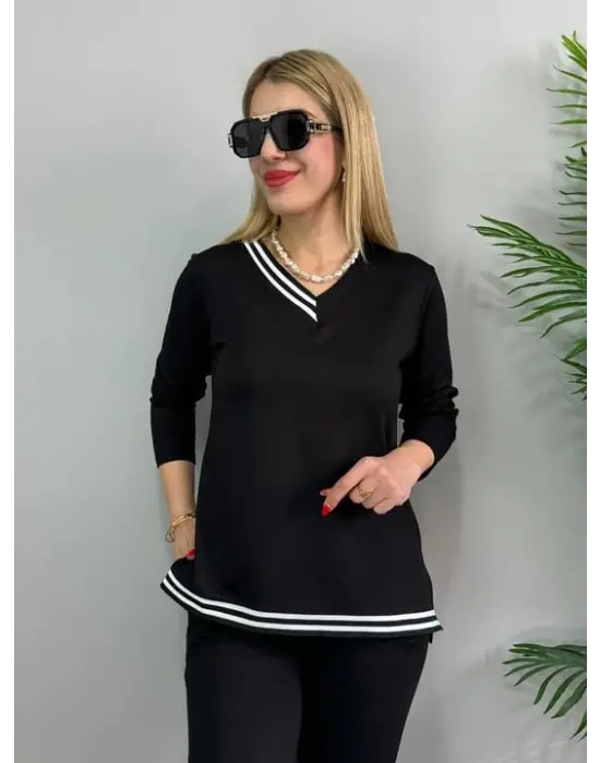 Kadın Yeni Sezon Uzun Kollu Ribana Detay Ikili Takım