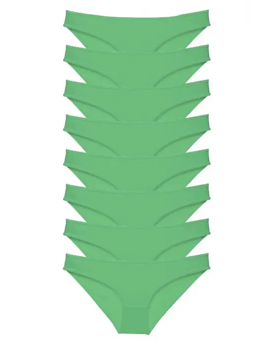 Omarı Yeşil Likralı Kadın Slip Külot Seti