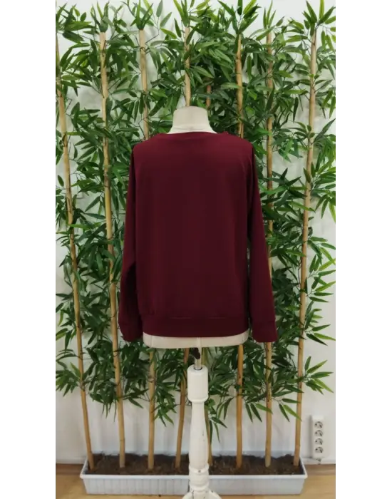 Omarı Desenli Viskon Uzun Kollu Kadın Bluz